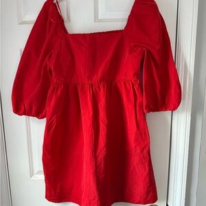 Chic Red babydoll Mini Dress